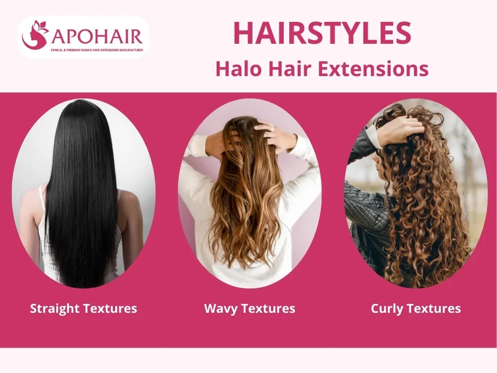 APOHAIR offers 12 texture variations in three categories: straight, wavy, and curly to match diverse hair types
