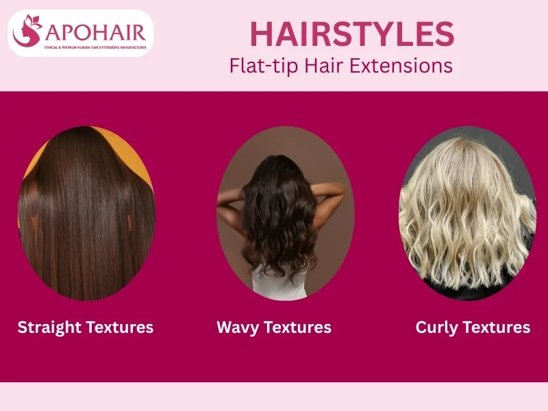 how many textures do flat-tip hair extensions have
