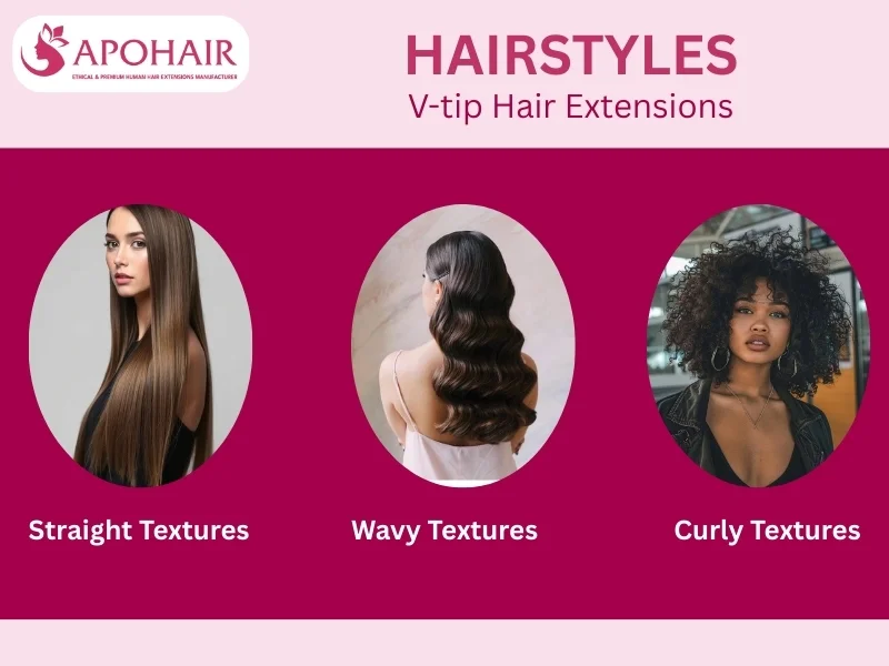 how many textures do v-tip hair extensions have