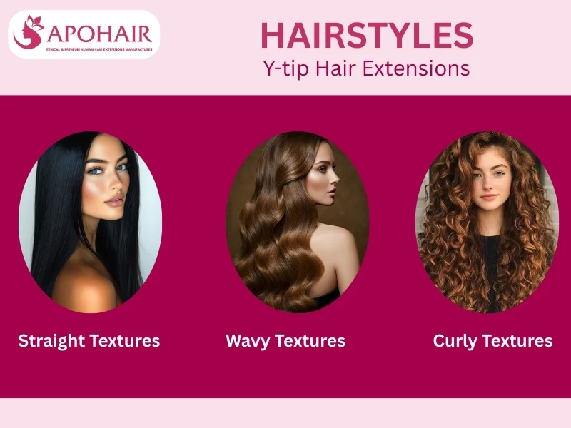 how many textures do y-tip hair extensions have