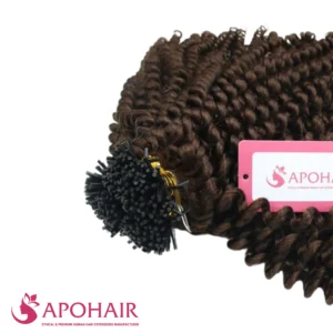 kinky curly i tip close up hair