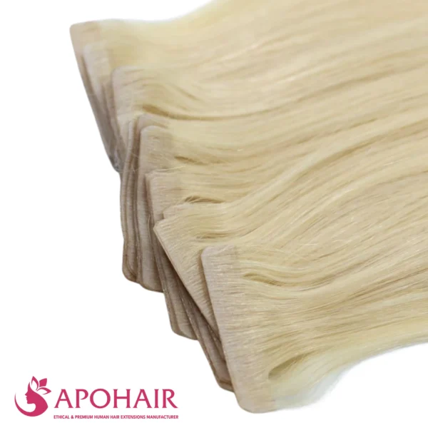 kinky curly invisible tape in close up hair