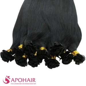 kinky straight flat tip close up hair