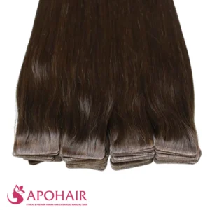 kinky straight invisible tape in close up hair