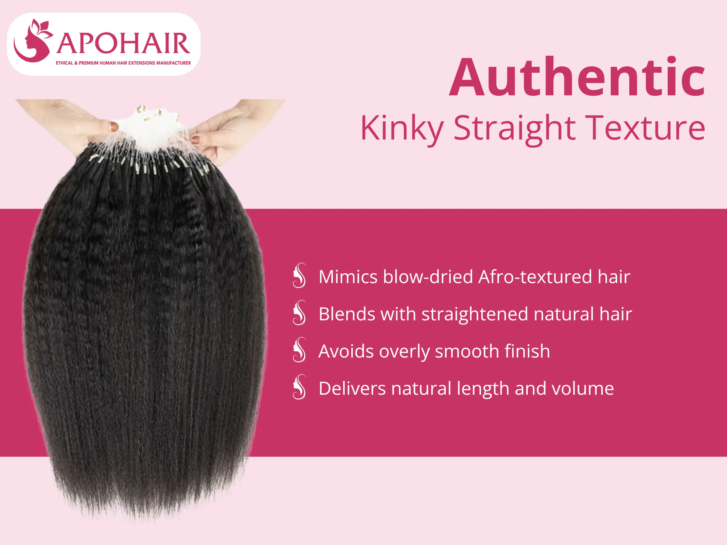 The texture precisely replicates naturally blow-dried Afro-textured hair, featuring subtle kinks and volume