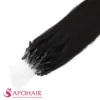 kinky straight micro loop close up hair