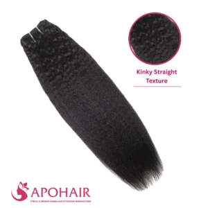 kinky straight single layer silky flat weft