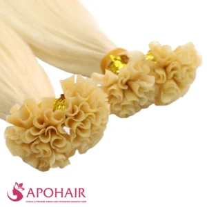 kinky straight u tip close up hair