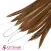 natural straight feather weft close up hair