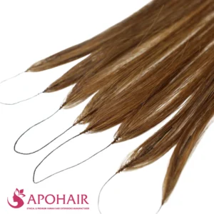 natural straight feather weft close up hair