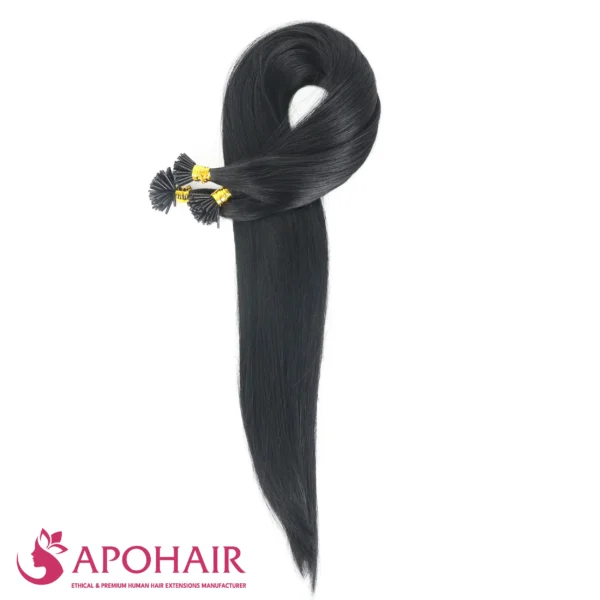 natural straight hair v tip extension