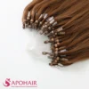 natural straight micro loop close up hair