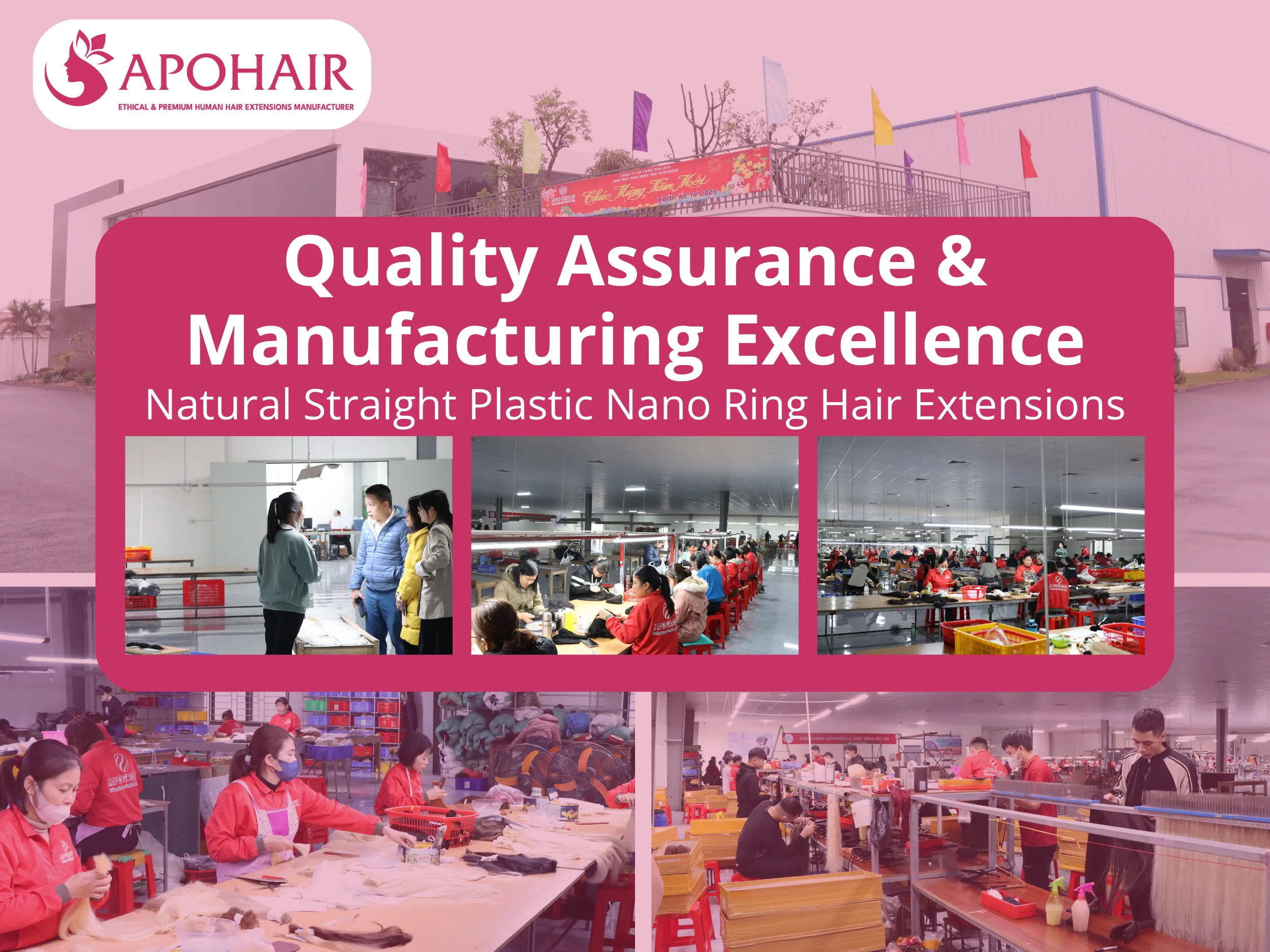 APOHAIR's Natural Straight Plastic Nano Ring Extensions represent our commitment to manufacturing standards