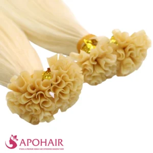 natural straight u tip close up hair