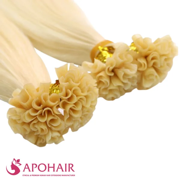 natural straight u tip close up hair