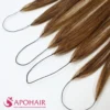 natural wavy feather weft close up hair