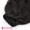 natural wavy flat weft close up hair