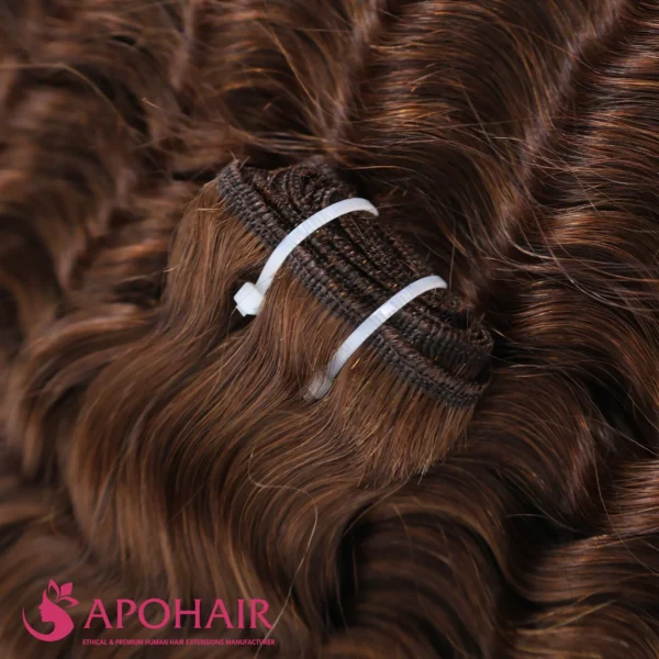 natural wavy hand tied weft close up hair
