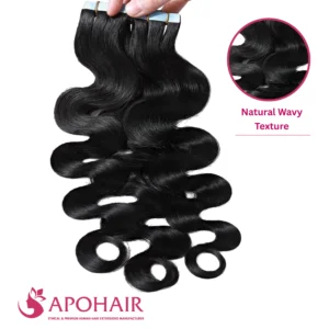 natural wavy invisible tape in