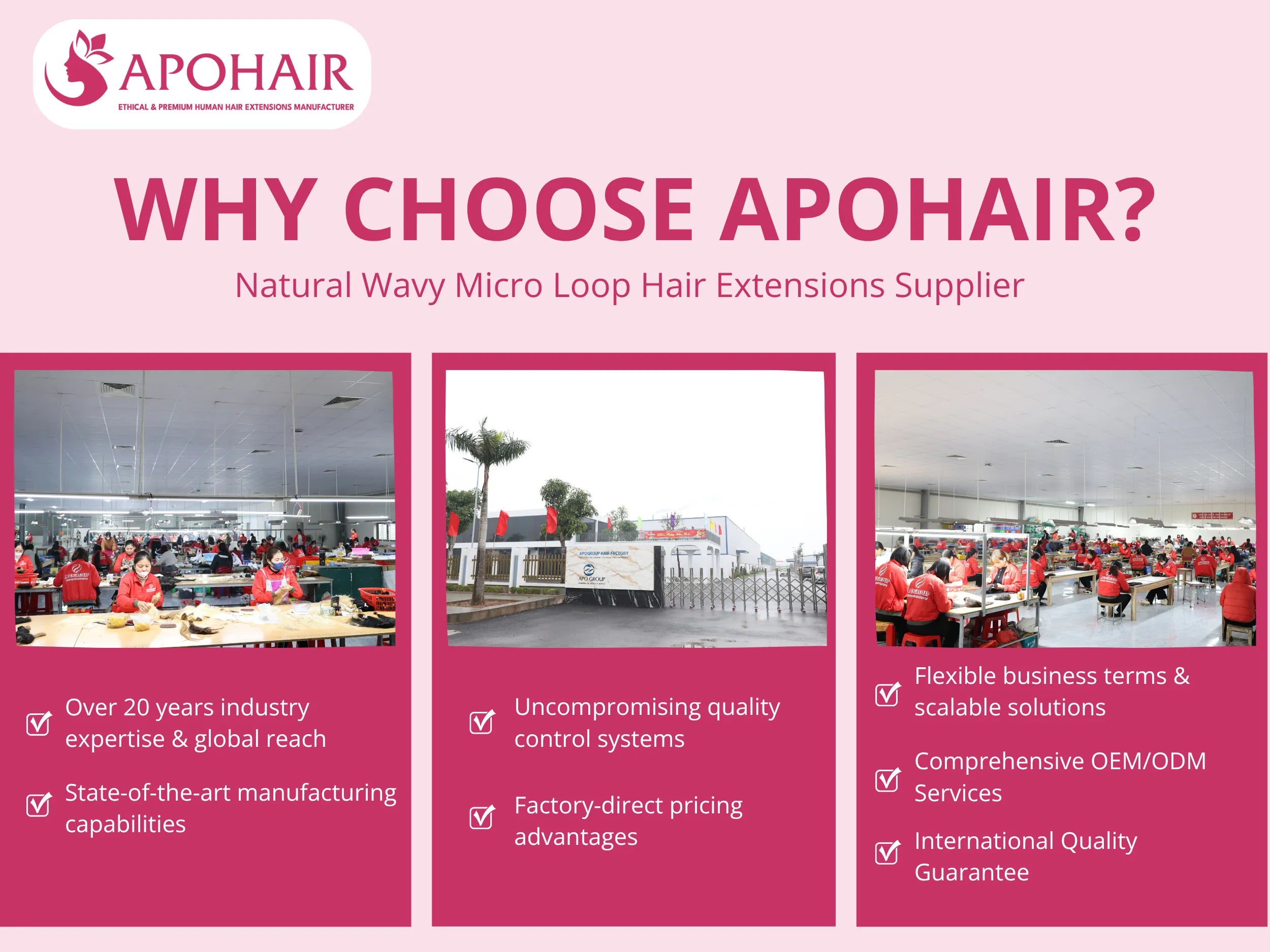 Seven advantages make APOHAIR a strategic partner for Natural Wavy Micro Loops and business growth