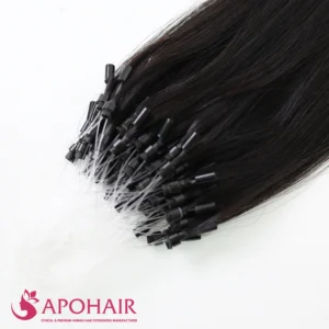 natural wavy micro loop close up hair