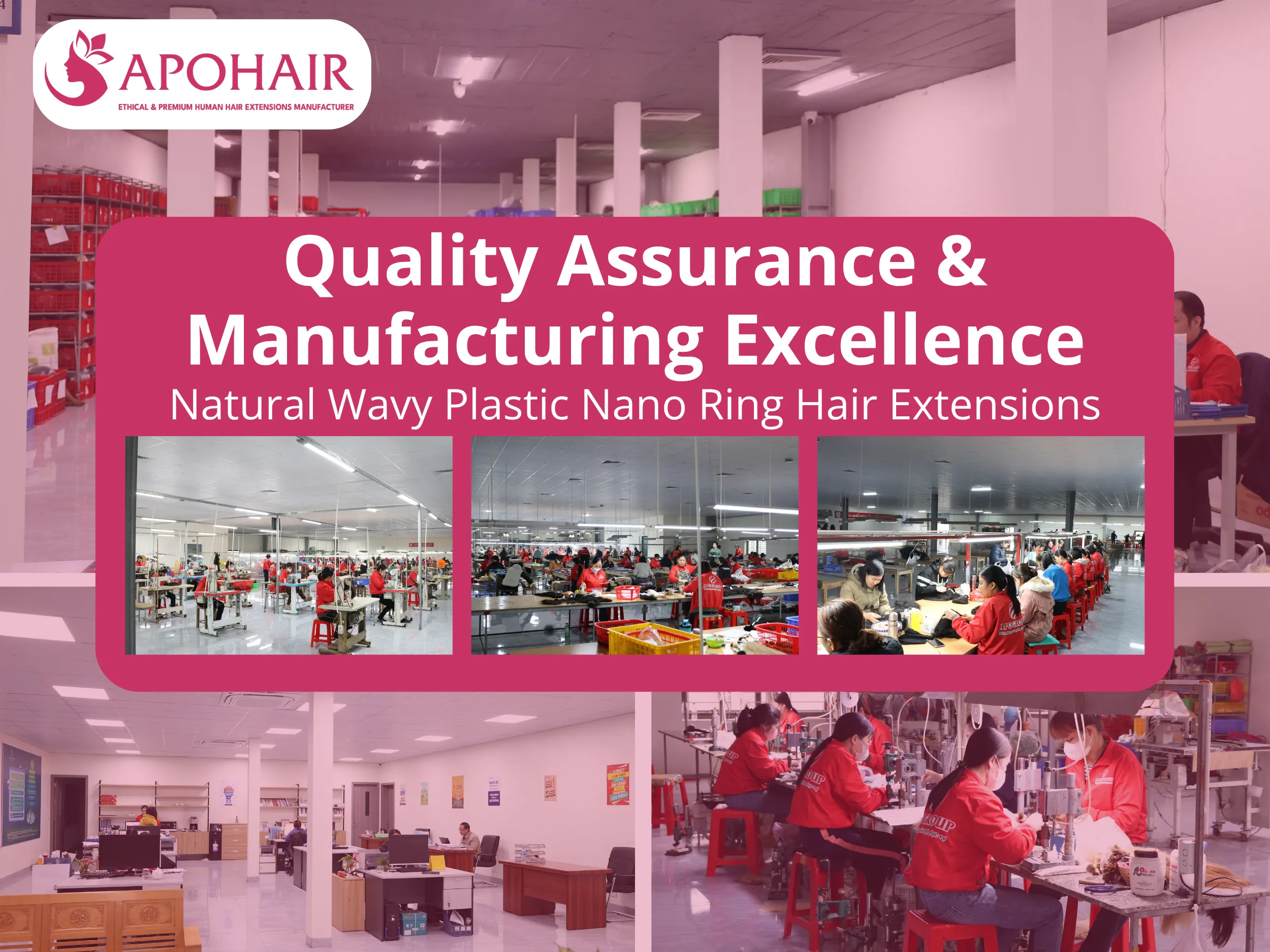 APOHAIR's Natural Wavy Plastic Nano Ring Hair Extensions undergo rigorous quality protocols