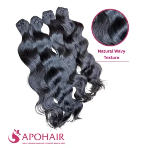 natural wavy single layer silky flat weft