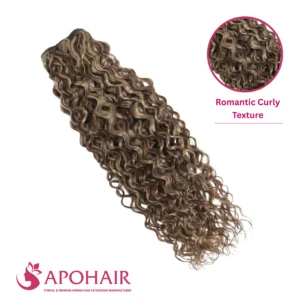 romantic curly double taps tape in