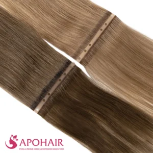 romantic curly double taps tape in close up hair