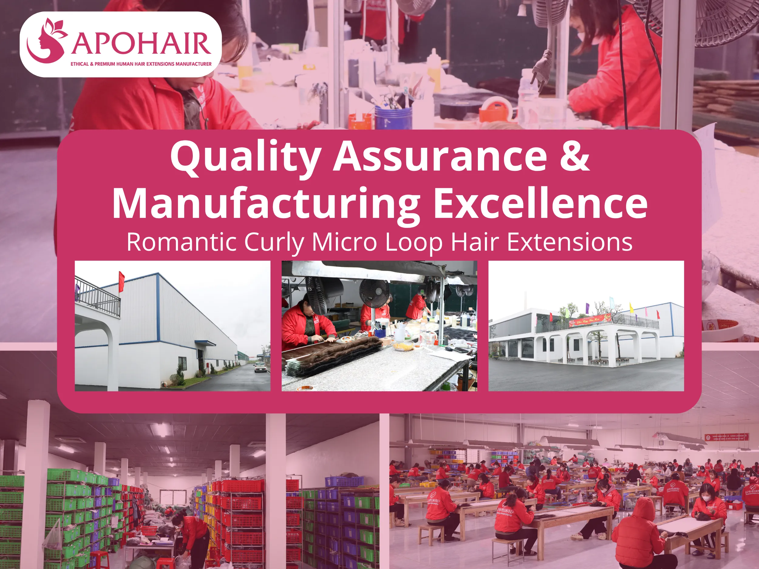 APOHAIR implements four-tier quality protocols ensuring Romantic Curly Micro Loop Hair Extensions exceed international standards