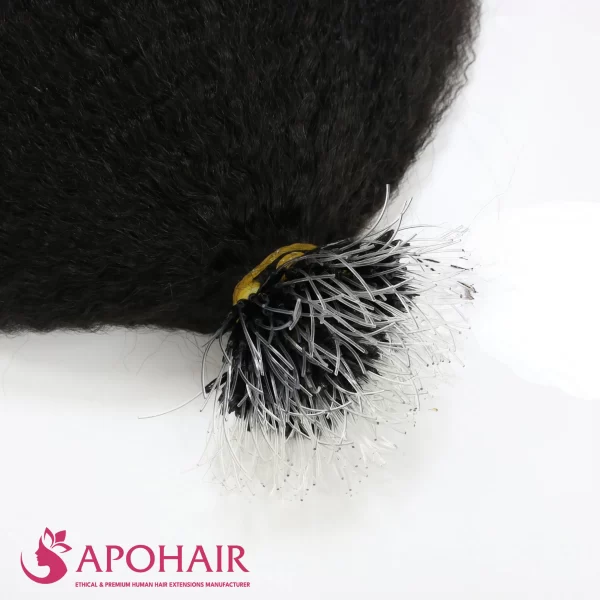 romantic curly plastic nano ring close up hair