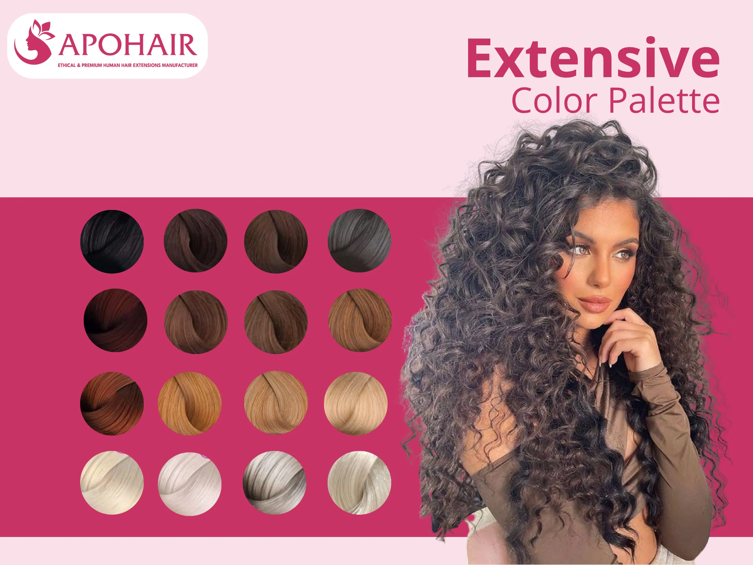 Choose from over 40 pre-made color options spanning jet black through platinum blonde
