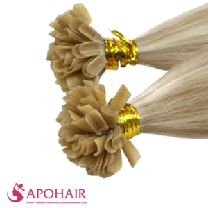 romantic curly u tip close up hair