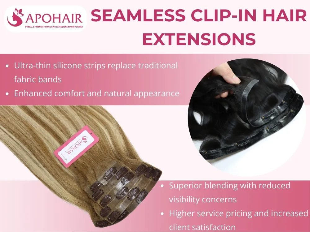 Advanced seamless technology uses ultra-thin silicone strips replacing fabric bands for comfort and natural appearance