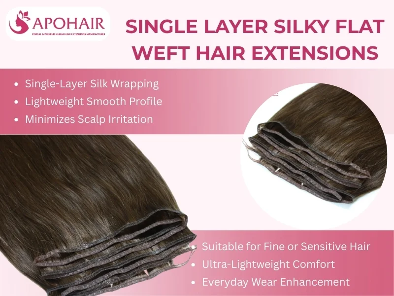 Single Layer Silky Flat Weft Hair Extensions