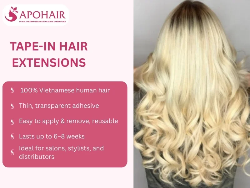 tape in hair features and ethical wholesale production