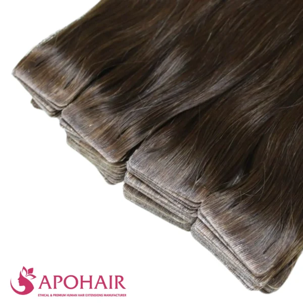 water body wavy invisible tape in close up hair