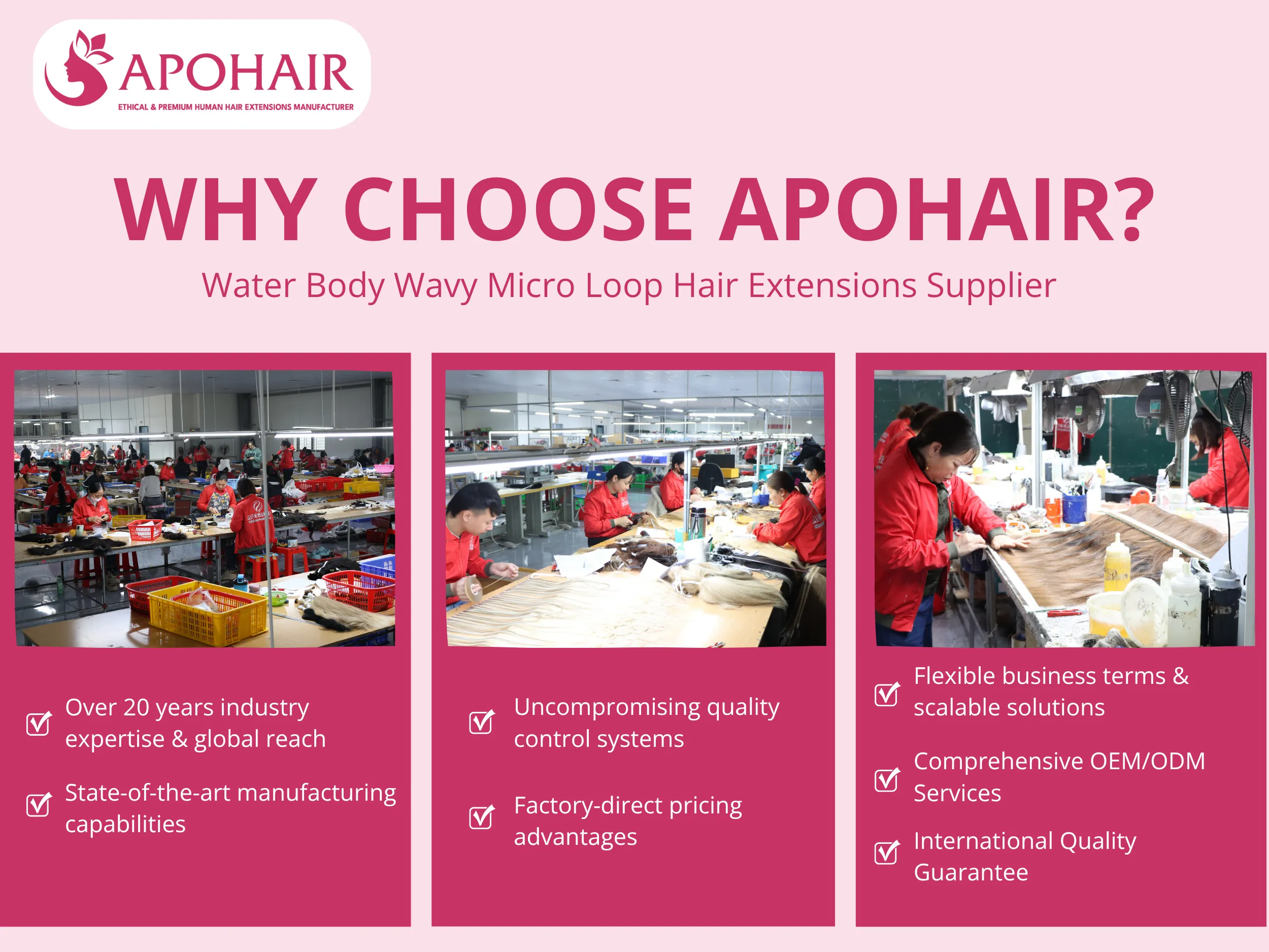 APOHAIR’s seven advantages make your Water Body Wavy Micro Loop line highly profitable