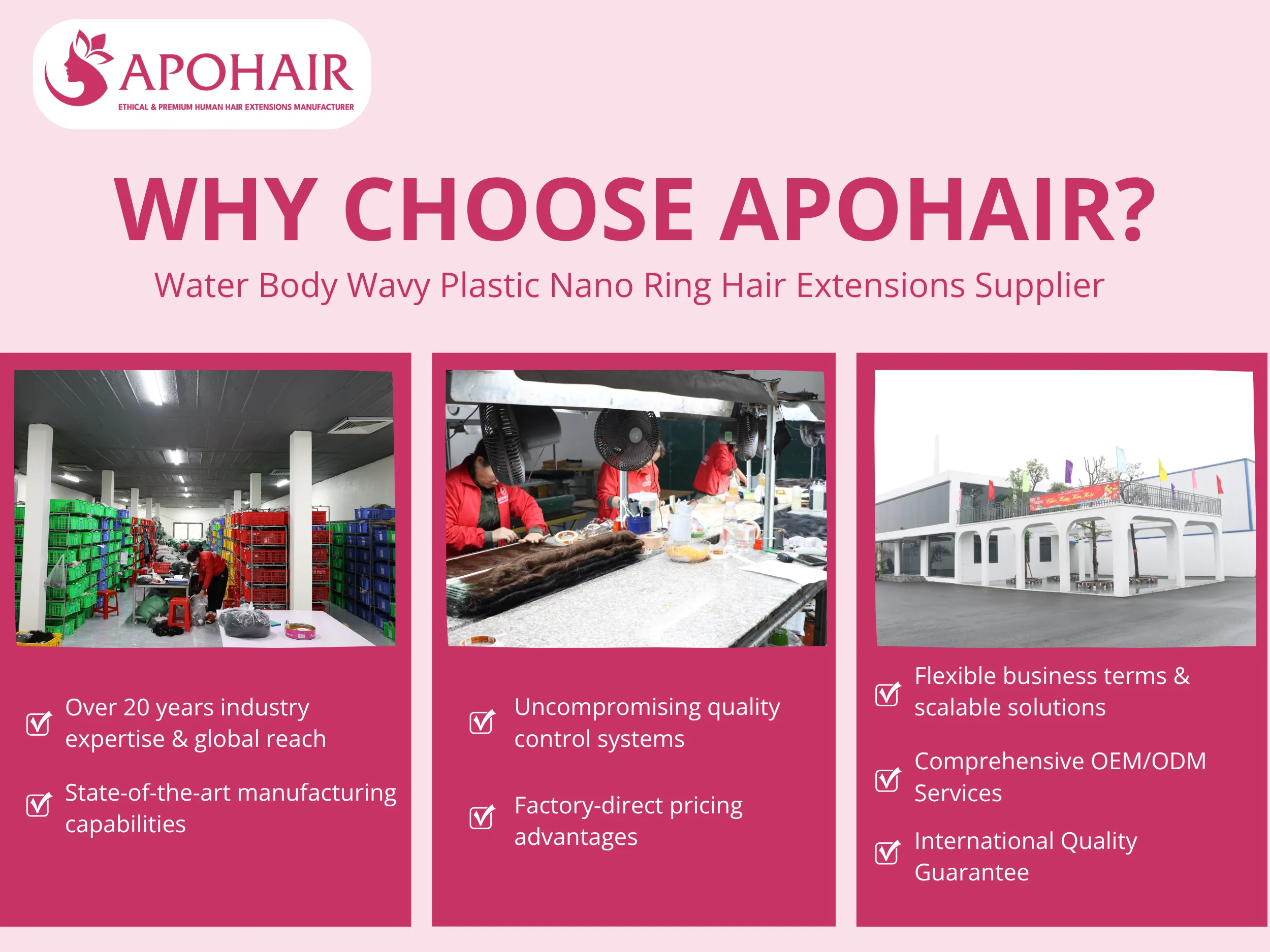 APOHAIR combines manufacturing expertise, global infrastructure, and customer-focused policies