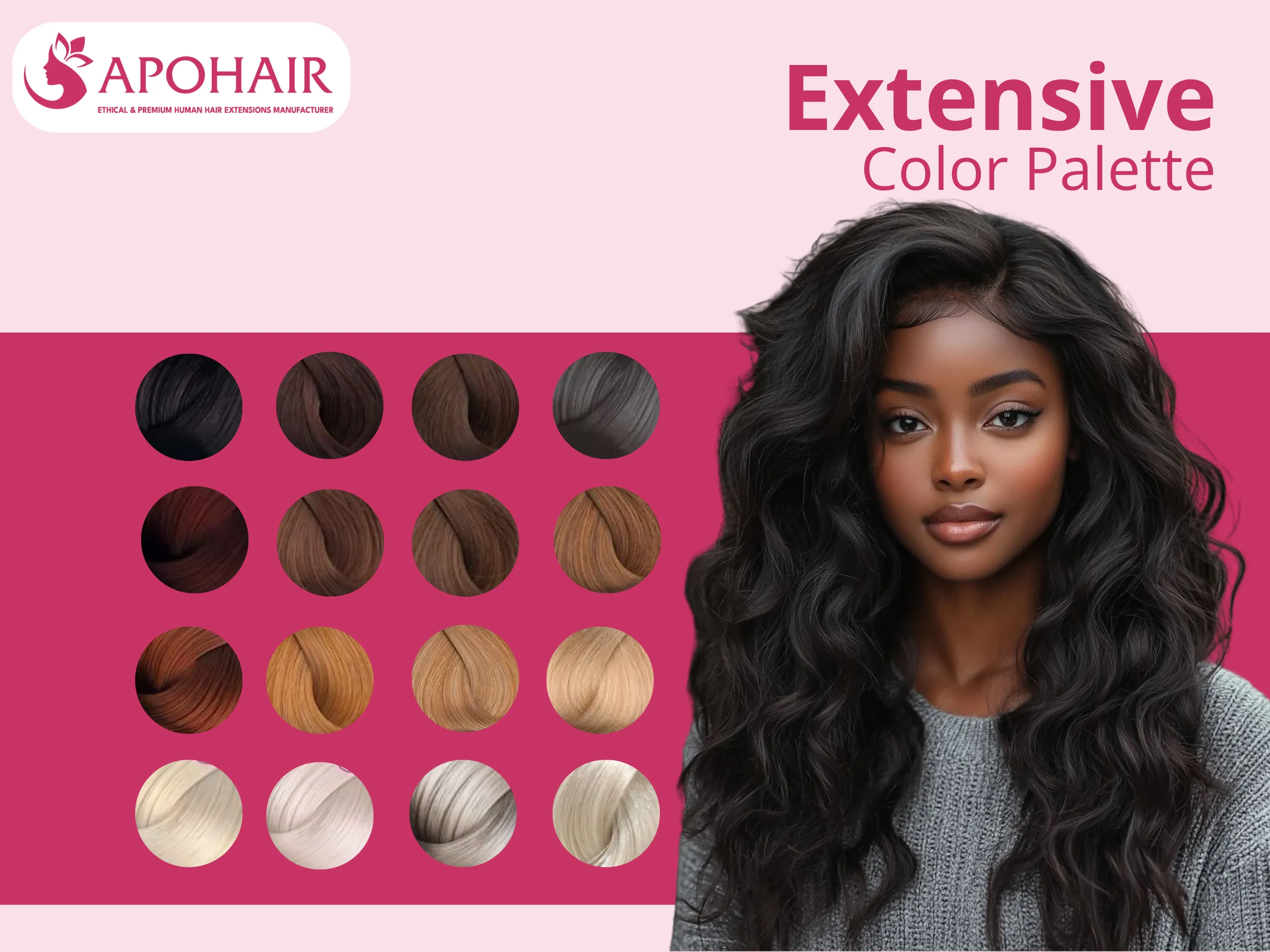 Thirty-five permanent color options span natural blacks through platinum blondes