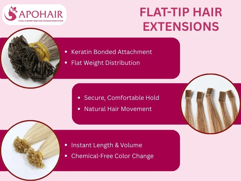 what are flat-tip hair extensions