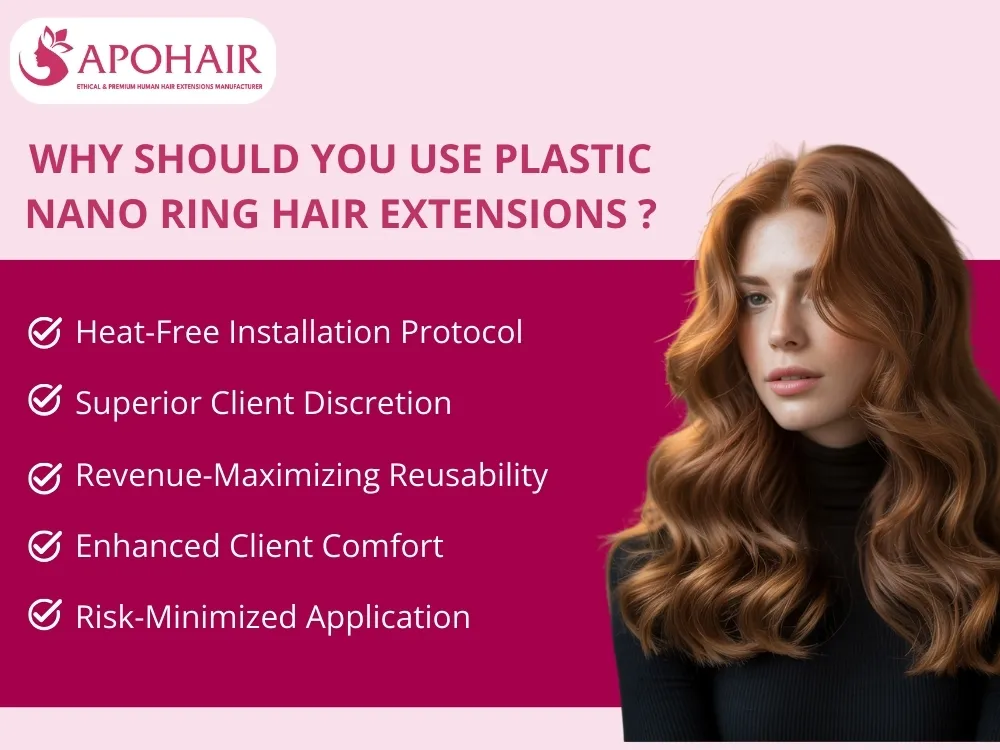 Plastic nano ring hair extensions offer salons a profitable, low-risk way to provide comfortable, natural-looking extensions