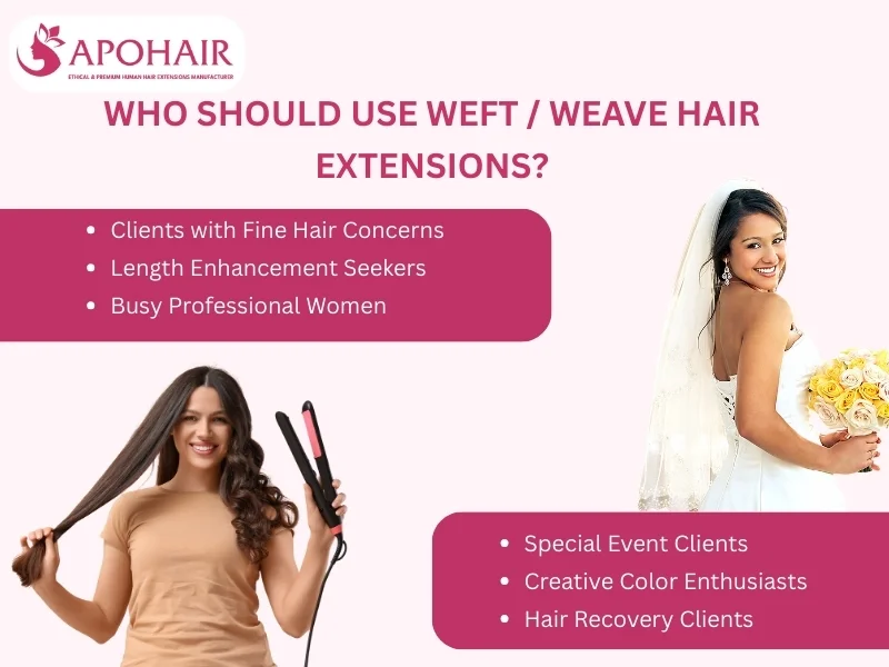 Weft/Weave Hair Extensions offer natural-looking hair enhancements for diverse clientele