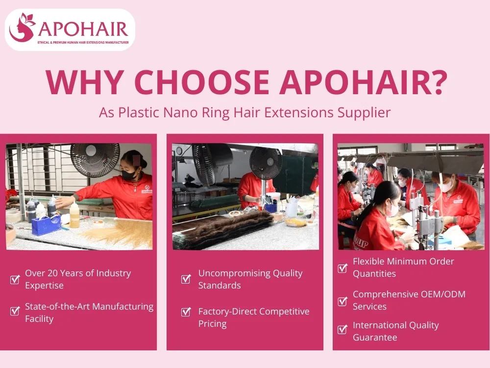 APOHAIR offers high-quality plastic nano ring extensions at wholesale prices
