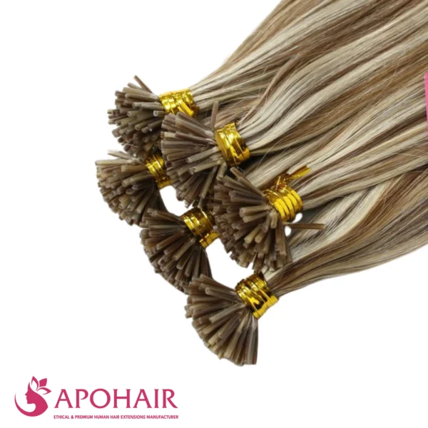 yaki straight i tip close up hair