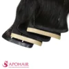 yaki straight long tape in close up hair