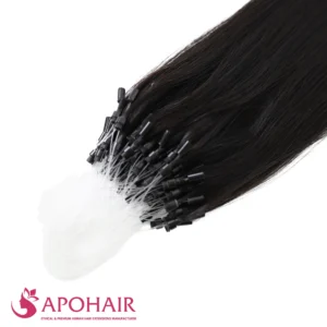 yaki straight micro loop close up hair