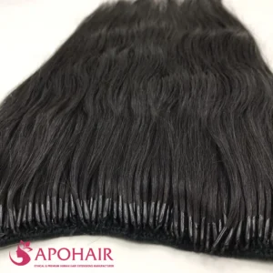 yaki straight micro ring close up hair