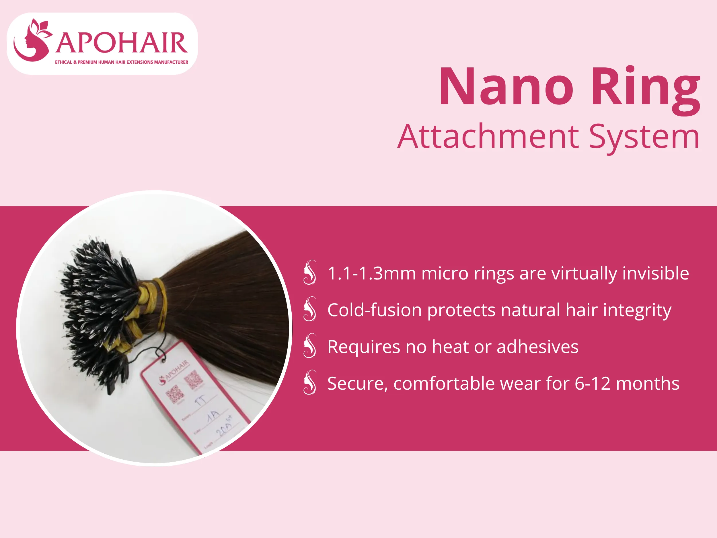 Measuring just 1.1-1.3mm in diameter, these micro rings deliver virtually invisible attachment points