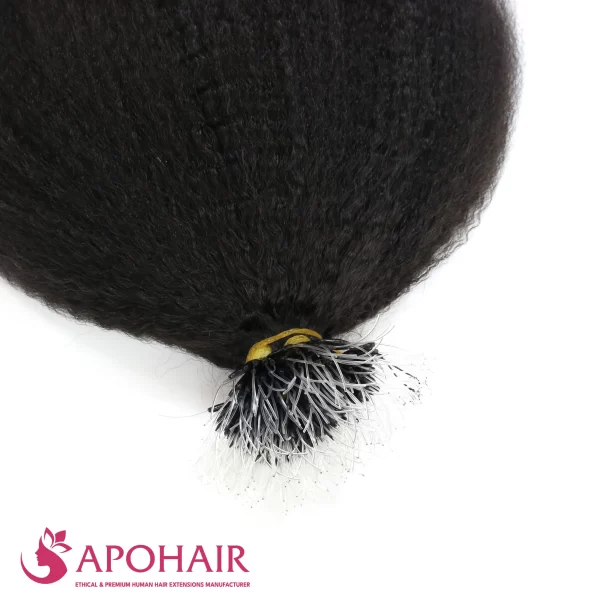 yaki straight plastic nano ring close up hair